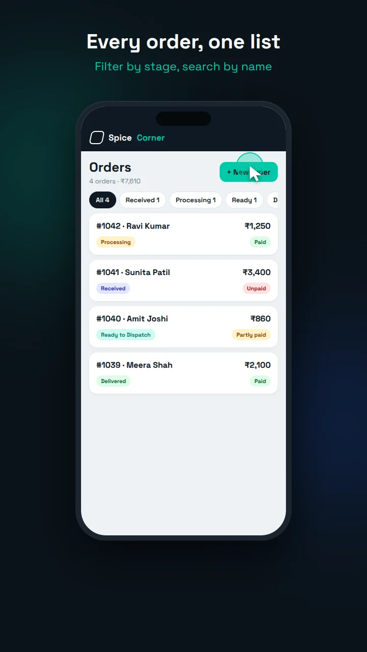 Stellar Forge Orders list